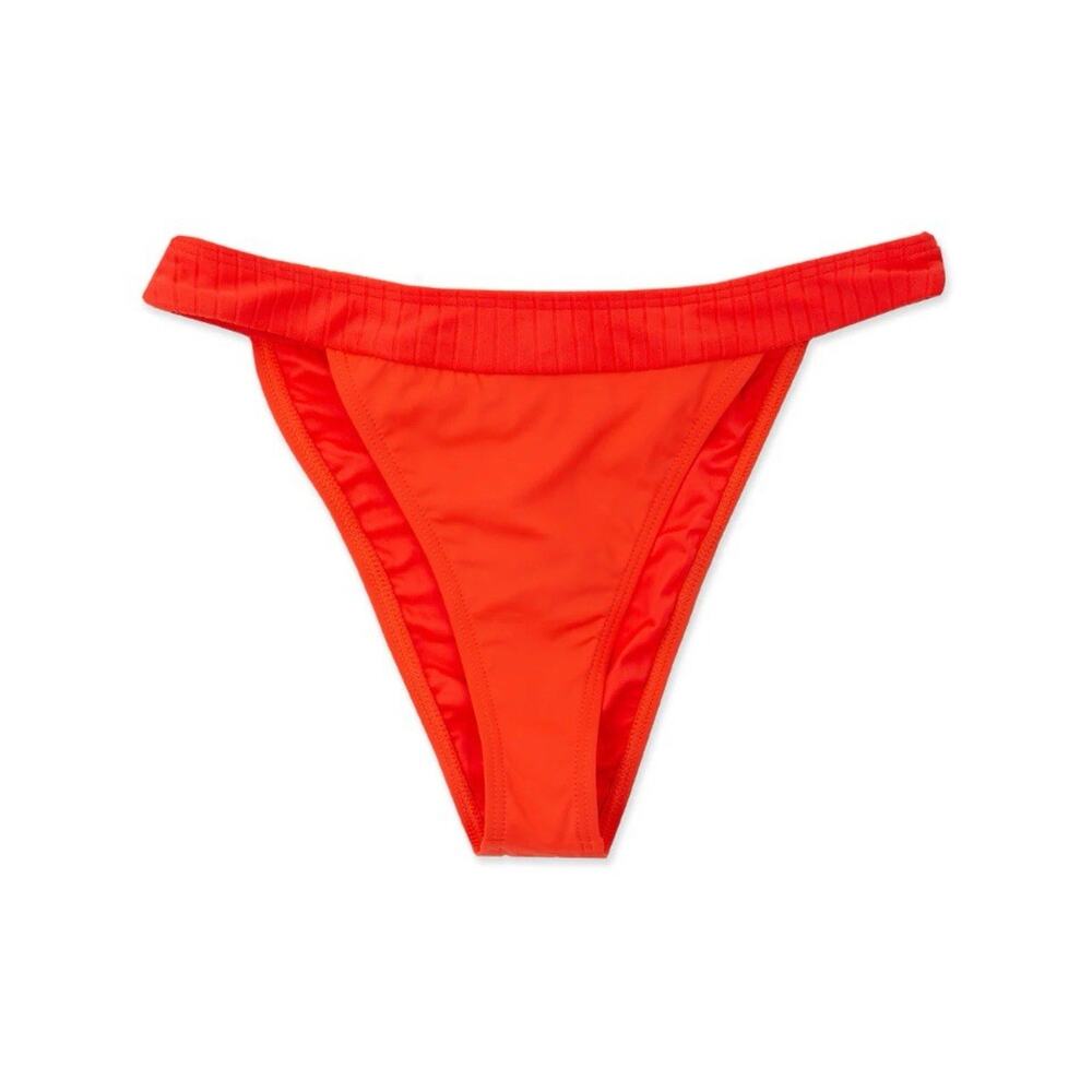 Billabong Women' Lined up Banded Hike Bikini Bottom Orange XL New With Tag